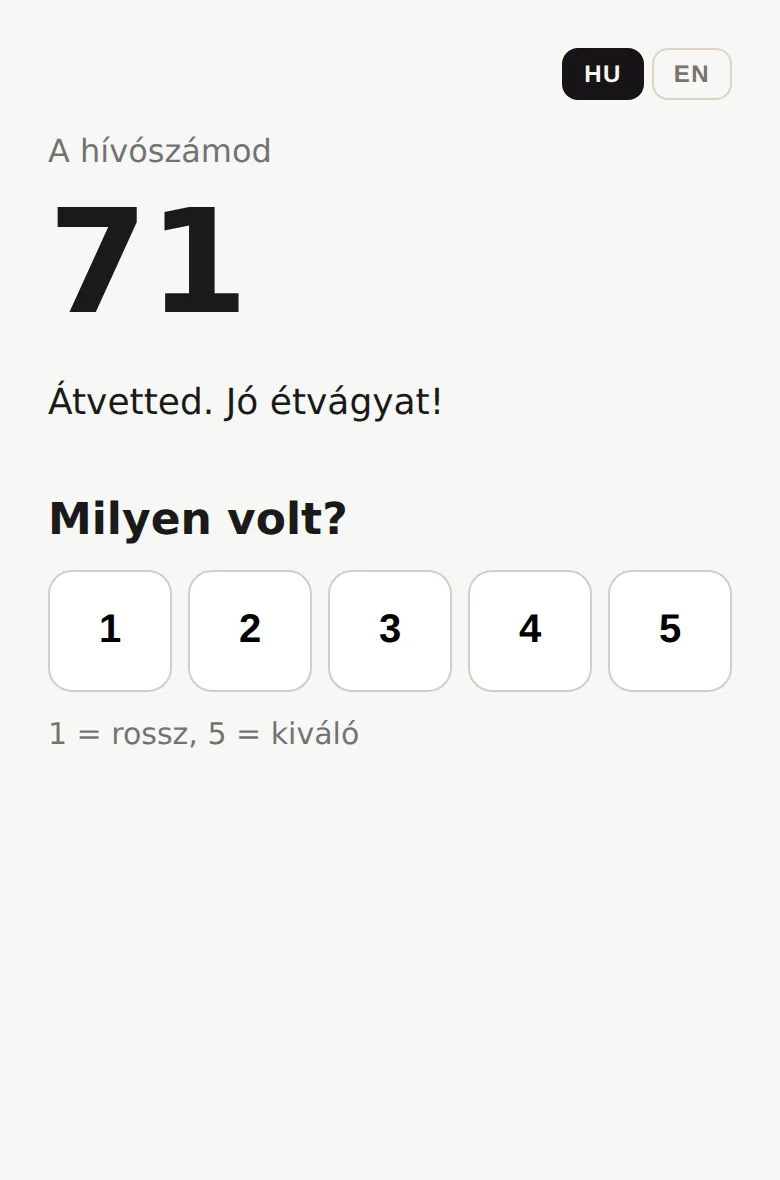 Milyen volt? — 1-től 5-ig értékelés